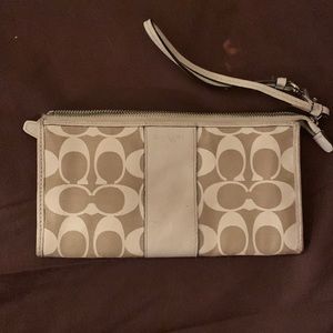 Coach wallet, white and brownish